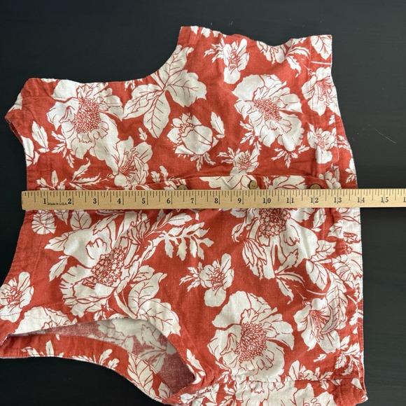 Old Navy Extra High-Rise Taylor Adjust Waist Floral Shorts Top Linen Set Small - Picture 13 of 16